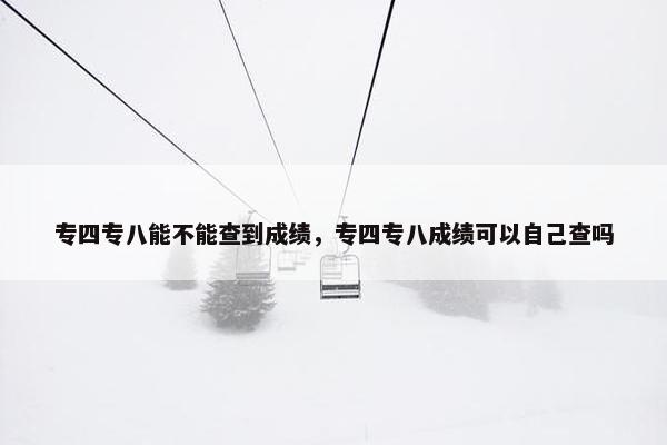 专四专八能不能查到成绩，专四专八成绩可以自己查吗