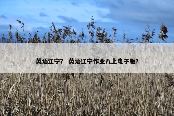 英语辽宁？ 英语辽宁作业八上电子版？