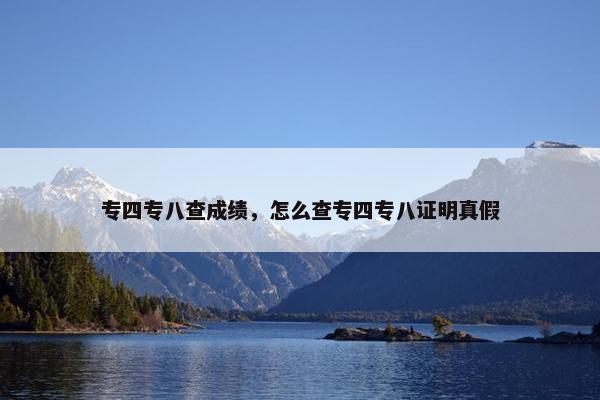 专四专八查成绩，怎么查专四专八证明真假