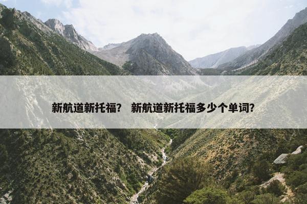 新航道新托福？ 新航道新托福多少个单词？