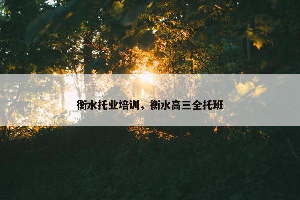衡水托业培训，衡水高三全托班