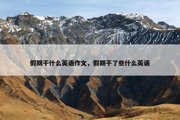 假期干什么英语作文，假期干了些什么英语