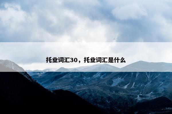 托业词汇30，托业词汇是什么