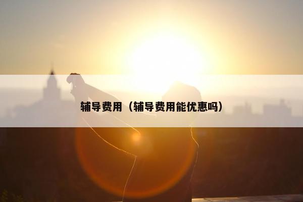 辅导费用（辅导费用能优惠吗）