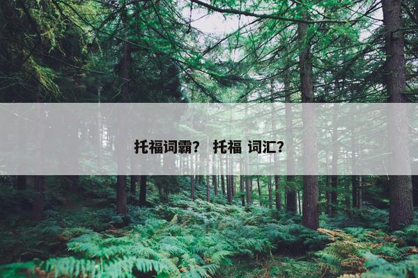 托福词霸？ 托福 词汇？