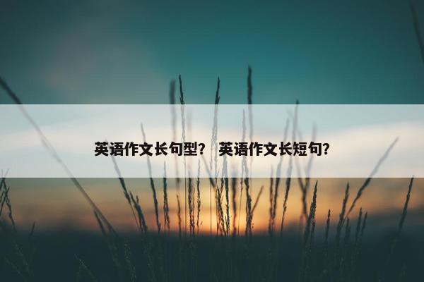 英语作文长句型？ 英语作文长短句？