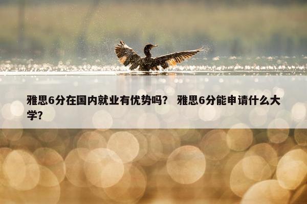 雅思6分在国内就业有优势吗？ 雅思6分能申请什么大学？