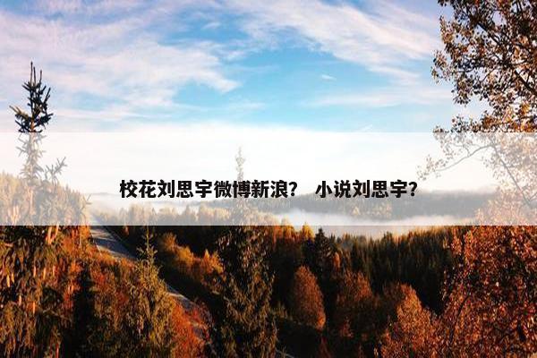 校花刘思宇微博新浪？ 小说刘思宇？