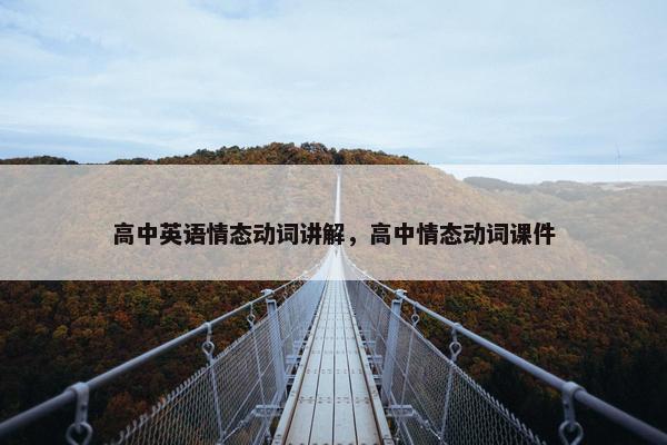 高中英语情态动词讲解，高中情态动词课件