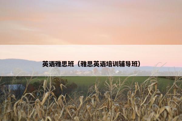英语雅思班（雅思英语培训辅导班）