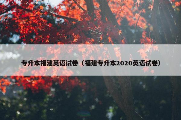专升本福建英语试卷（福建专升本2020英语试卷）