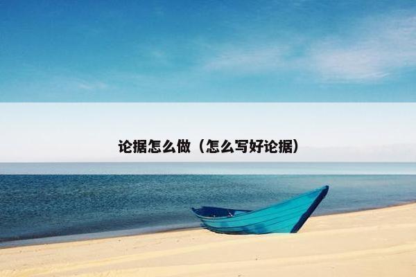 论据怎么做（怎么写好论据）