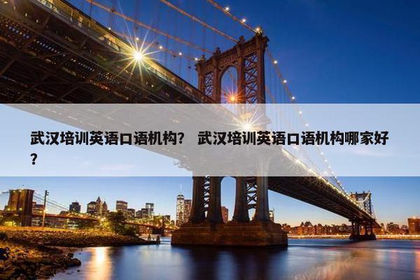 武汉培训英语口语机构？ 武汉培训英语口语机构哪家好？