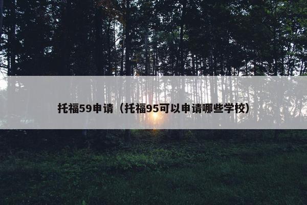 托福59申请（托福95可以申请哪些学校）