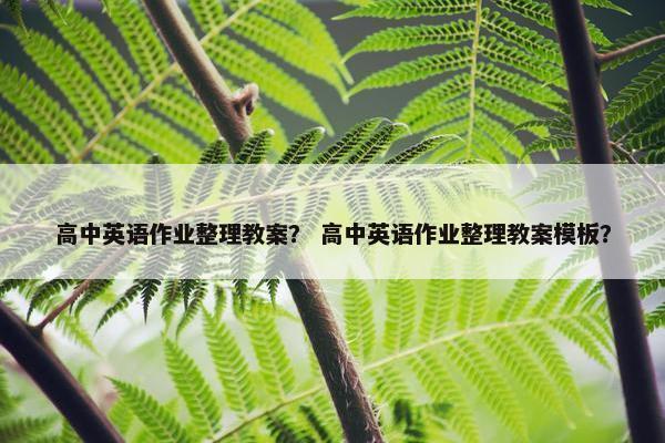 高中英语作业整理教案？ 高中英语作业整理教案模板？